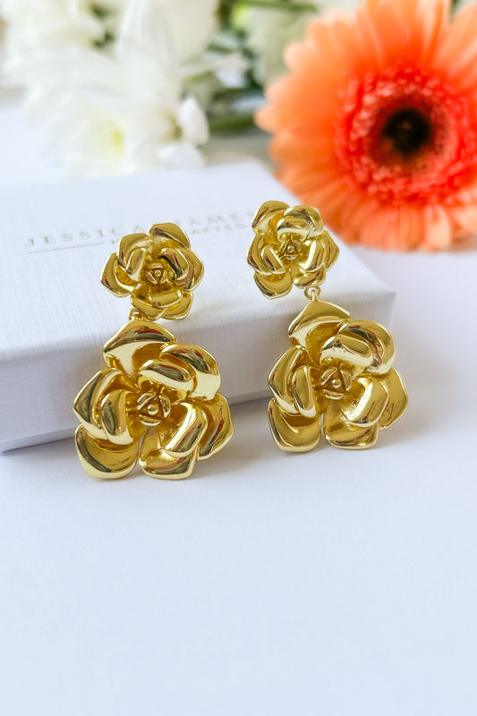 Rose Garden earrings in Gold