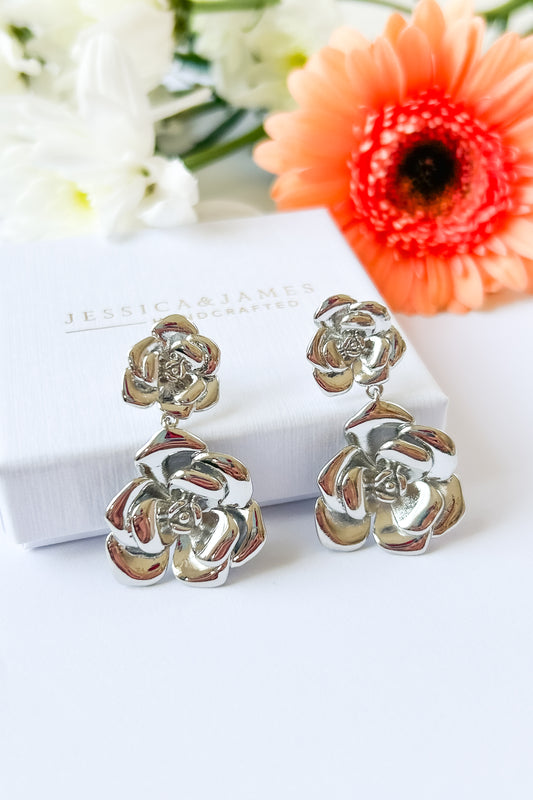 Rose Garden earrings in Silver
