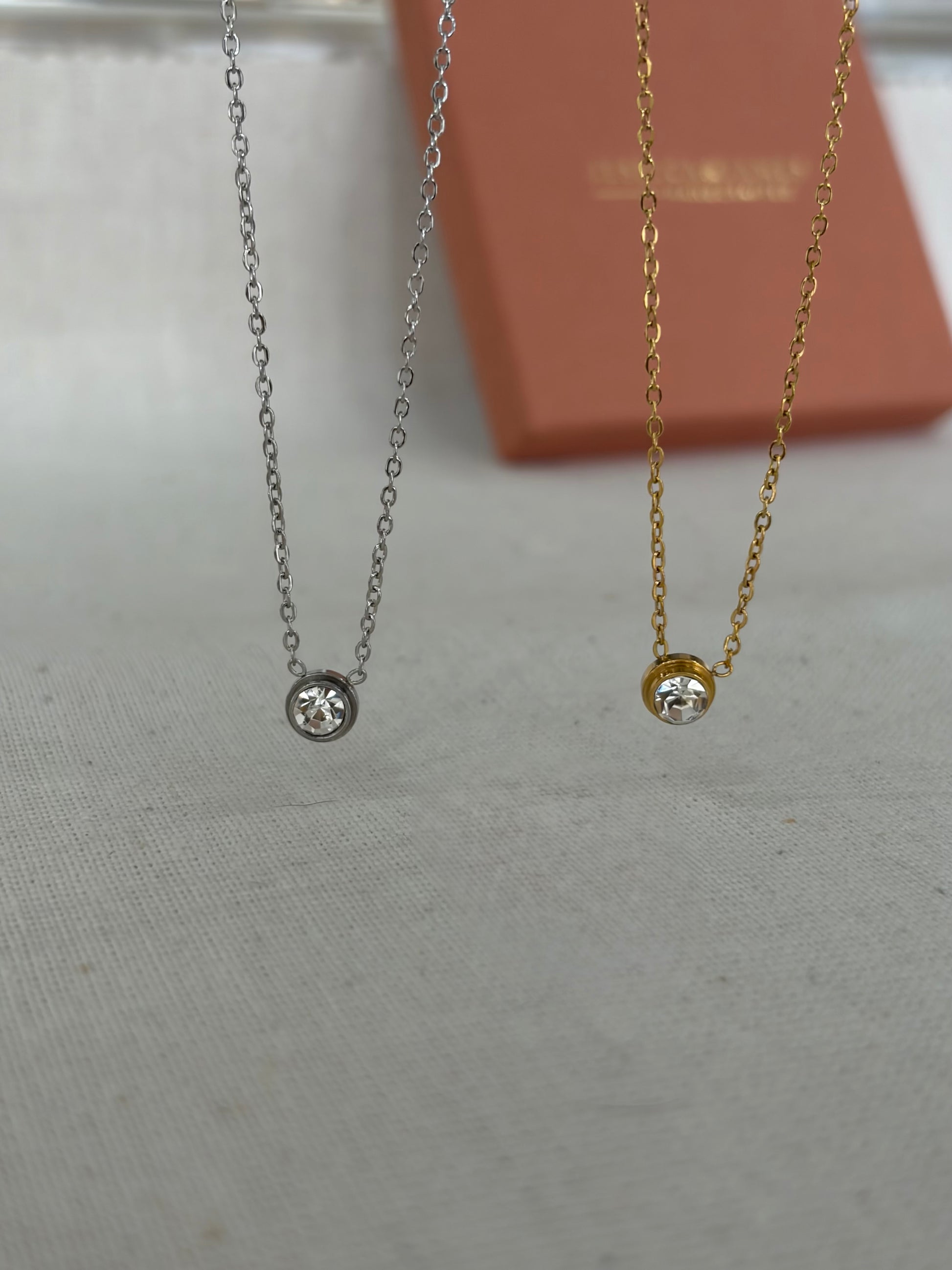 Dainty diamond necklace gold silver, anniversary gift, gift for wife, friend, mum