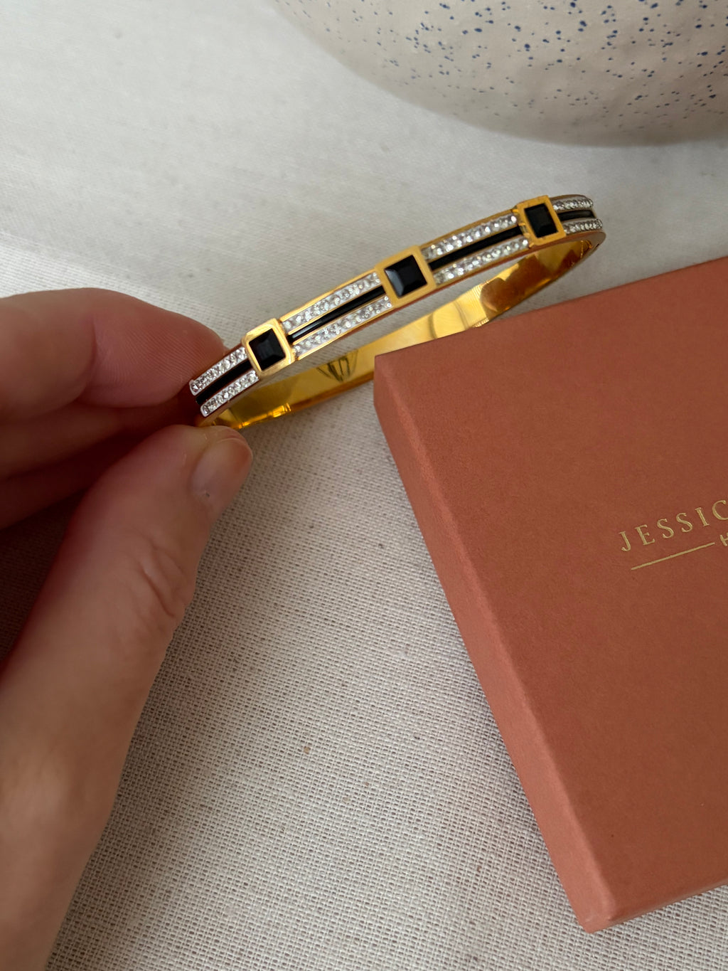 Luxe crystal gold Bangle S/M