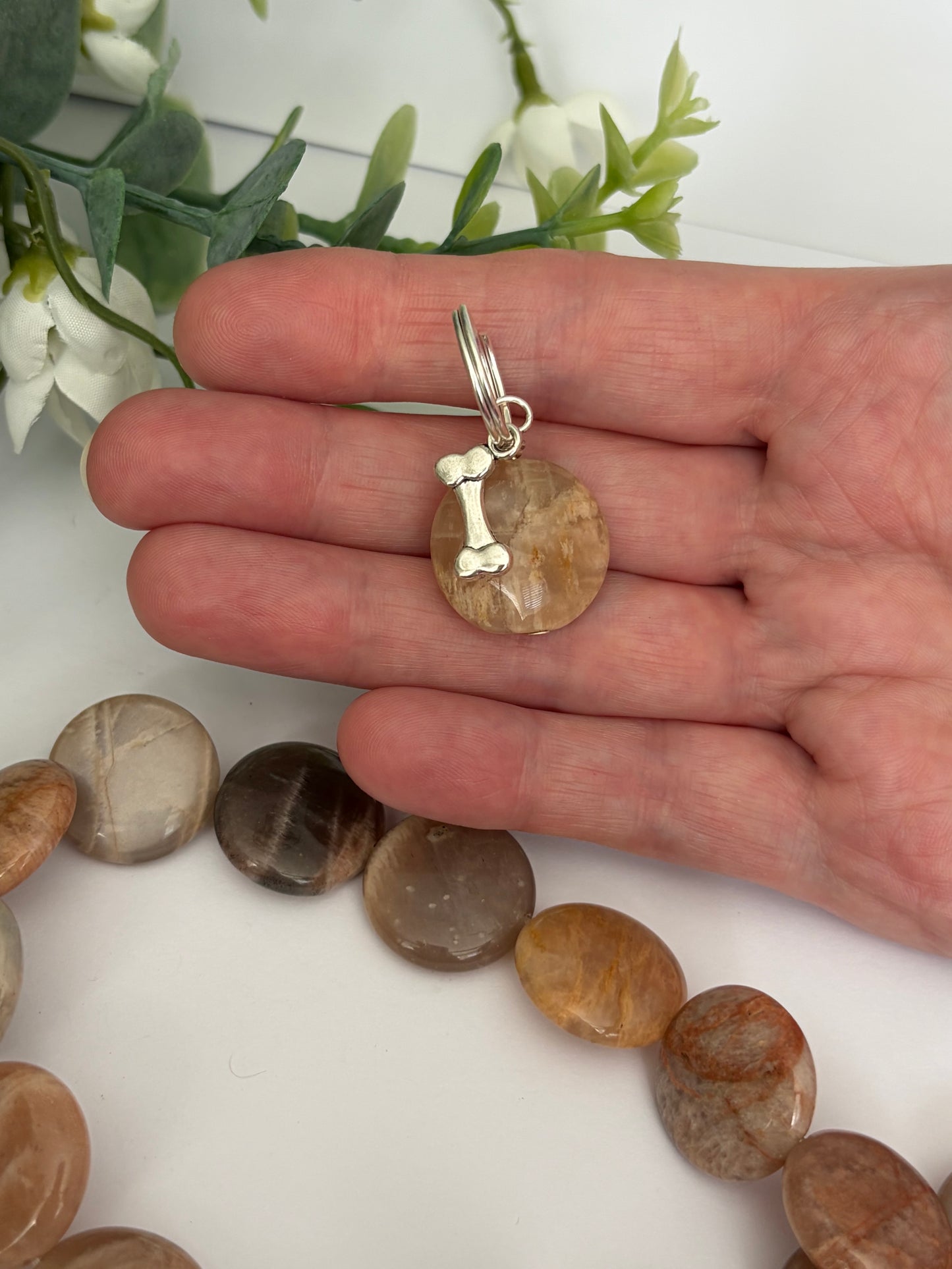 Sunstone large dog collar charm | emotional joy, dog happiness, stiff joints