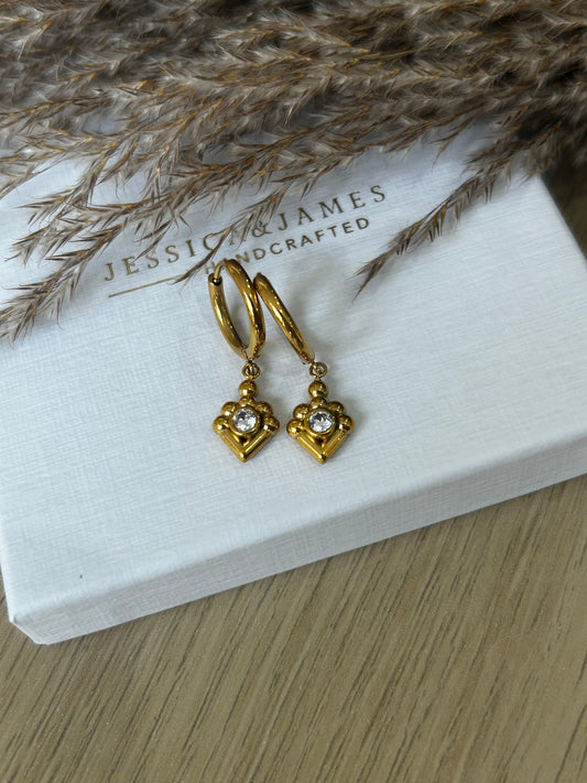 Diamond huggie hoops - spring equinox