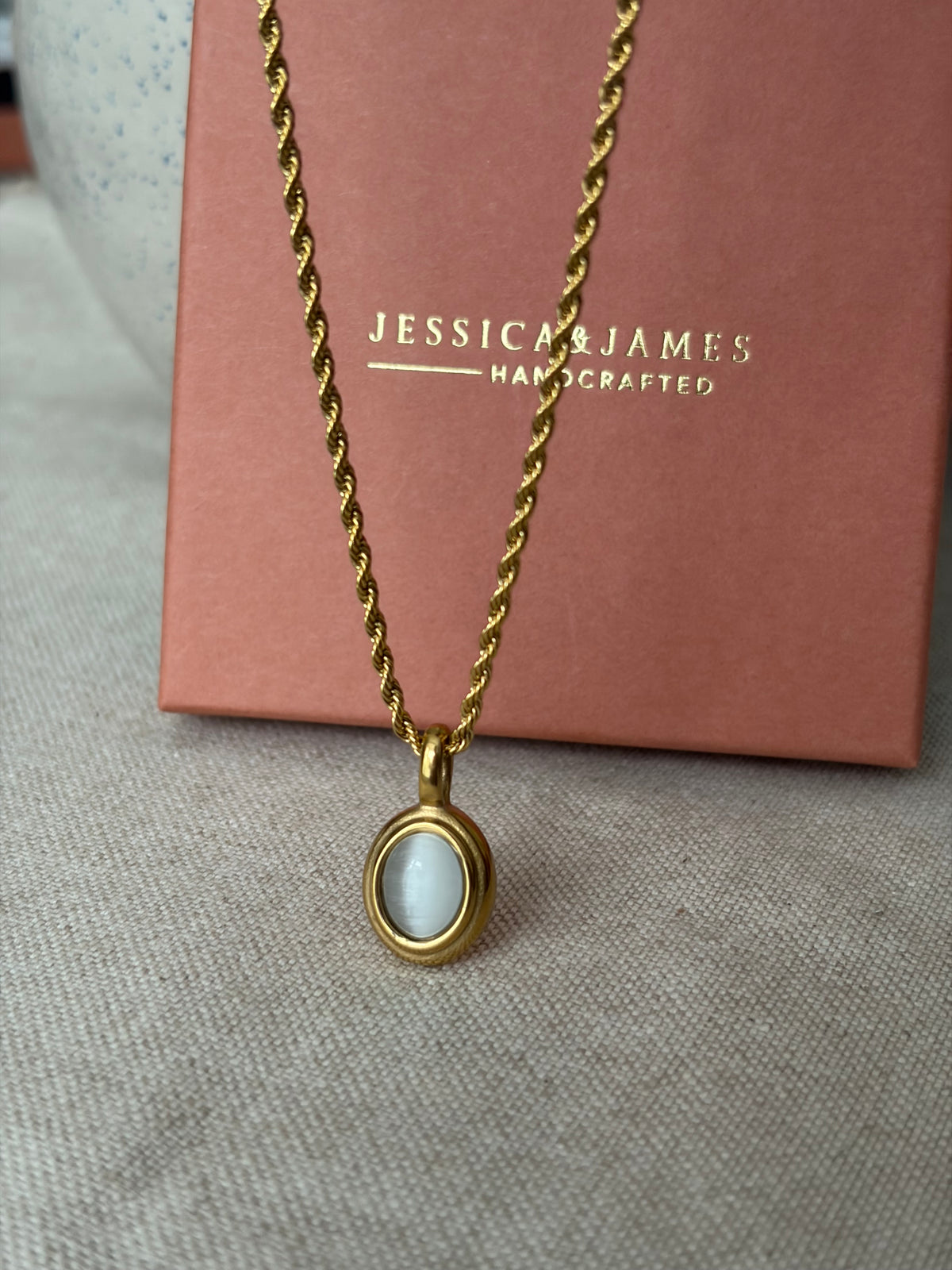 Cats eye moonstone necklace