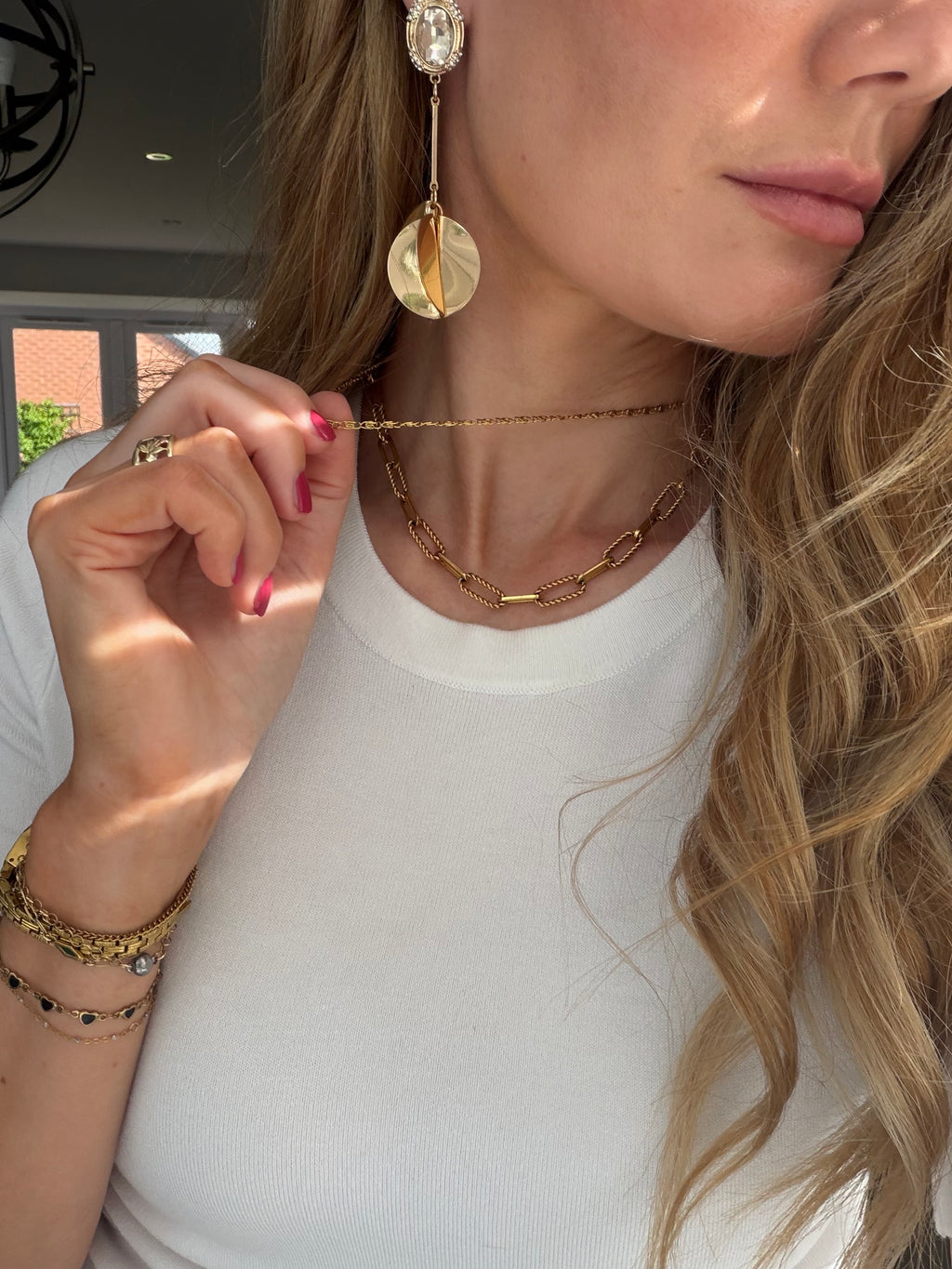 Dainty layering Scroll gold chain necklace