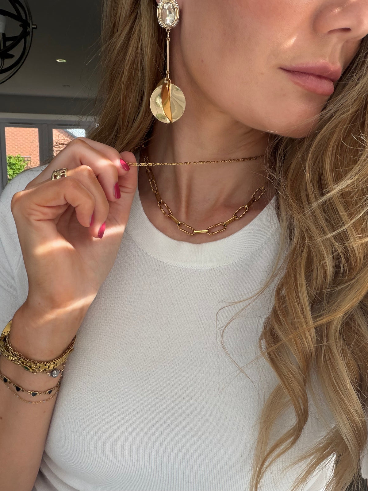 Dainty layering Scroll gold chain necklace