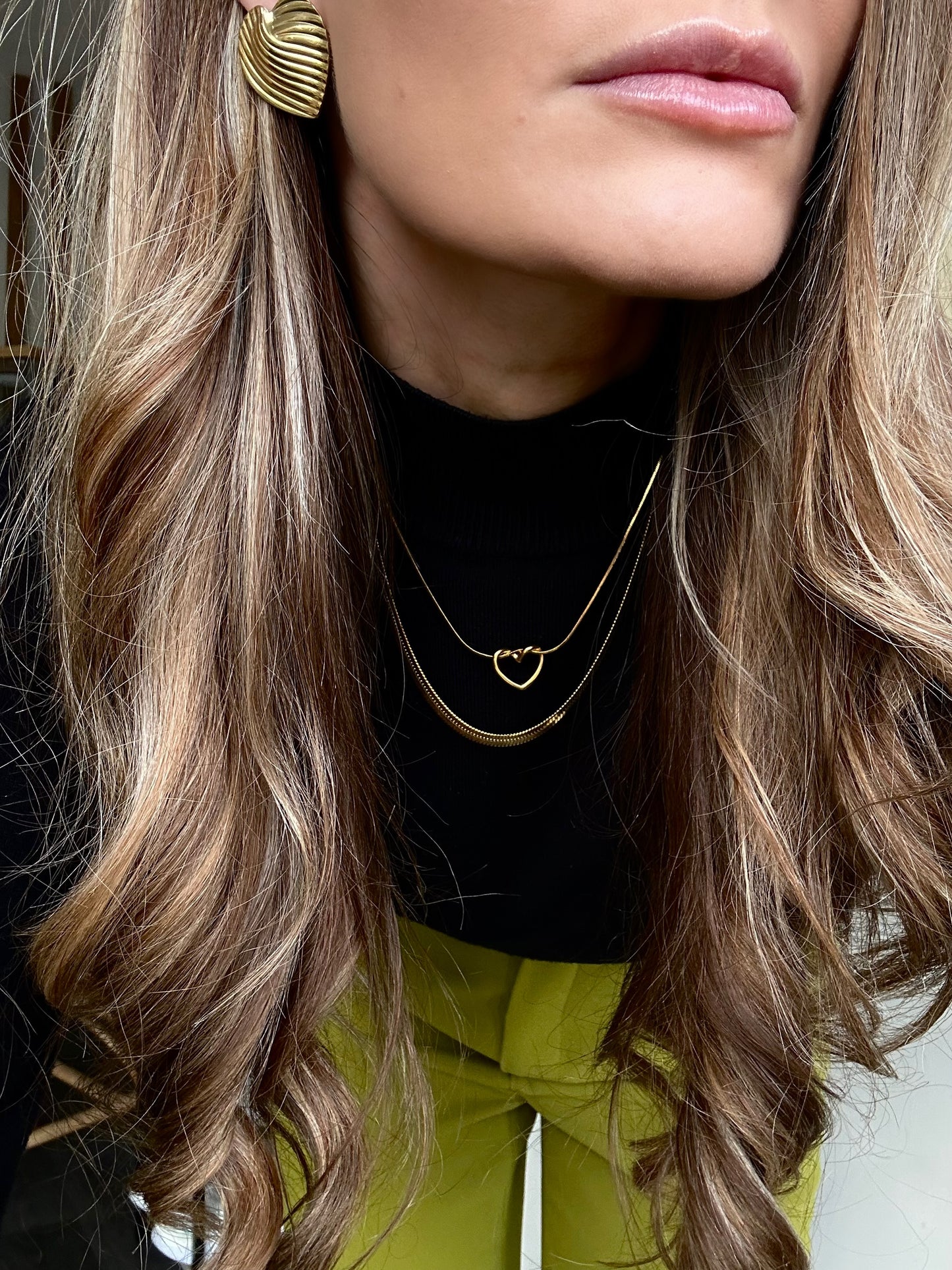 Chocolate box gold heart stud earrings