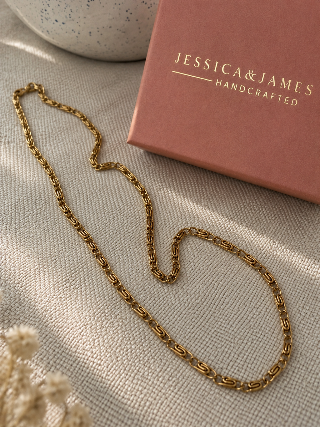 Dainty layering Scroll gold chain necklace