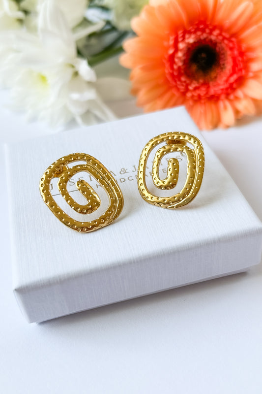 Cleo spiral gold earrings