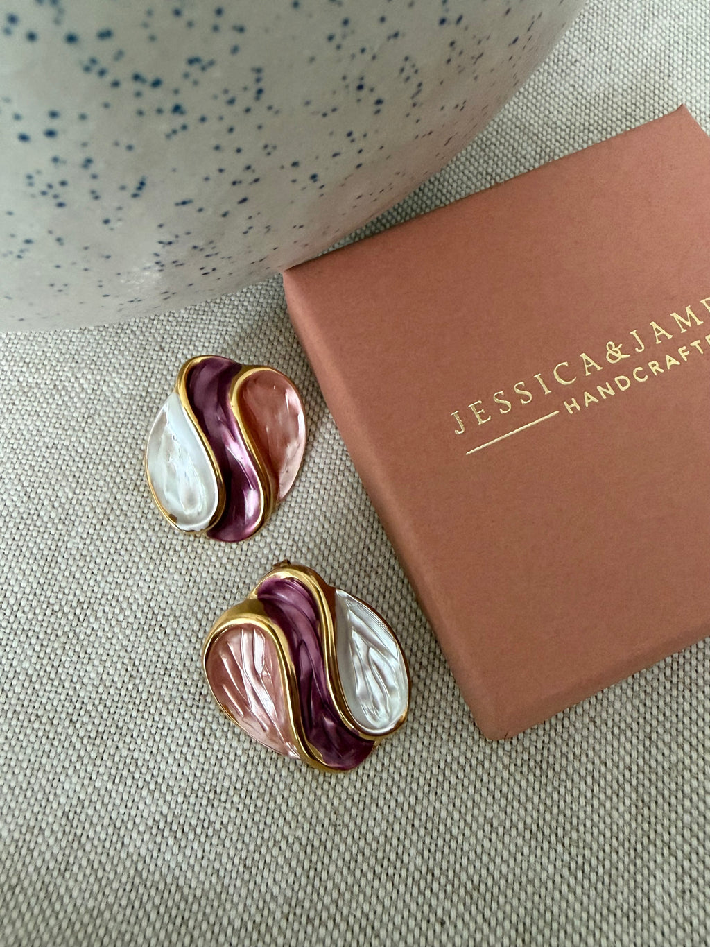 Berry orb stud earrings