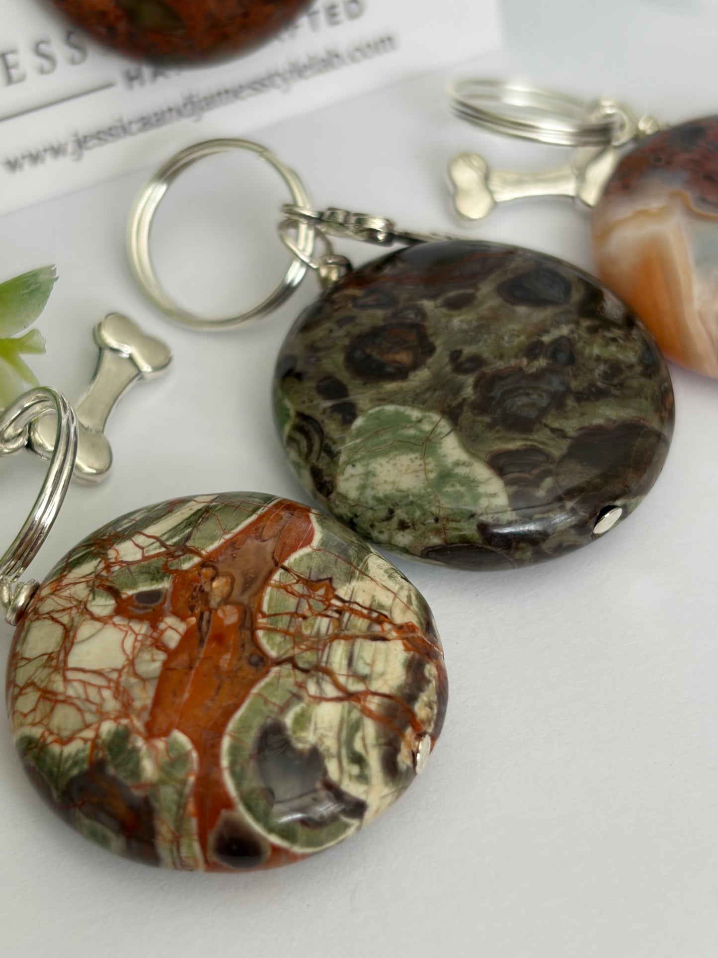 Cherry Creek Jasper XL dog collar charm | calming stones for dogs | nervousness and reactivity