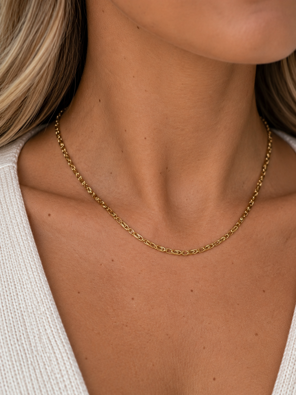 Dainty layering Scroll gold chain necklace