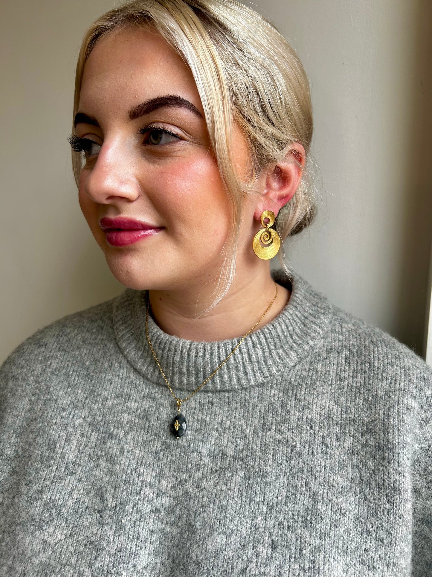 Diamond cut spiral galaxy earrings