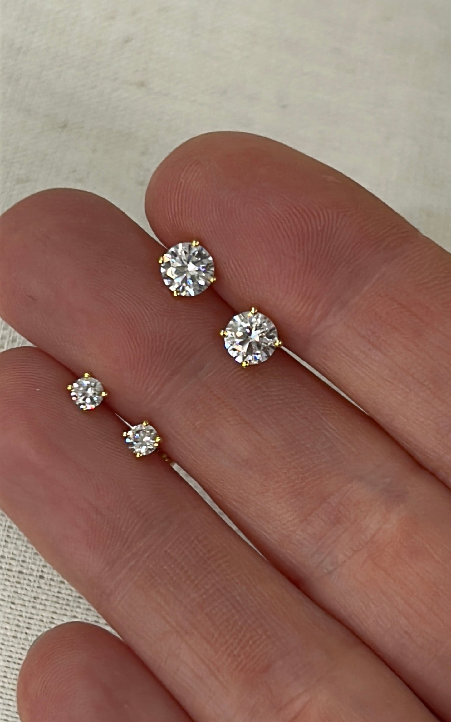 Diamond CZ stud earrings