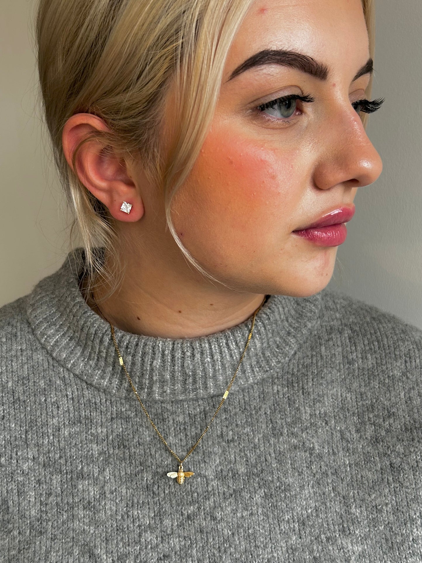 Diamond CZ stud earrings