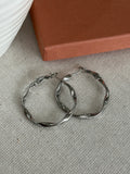 Silver full twist hoop earrings