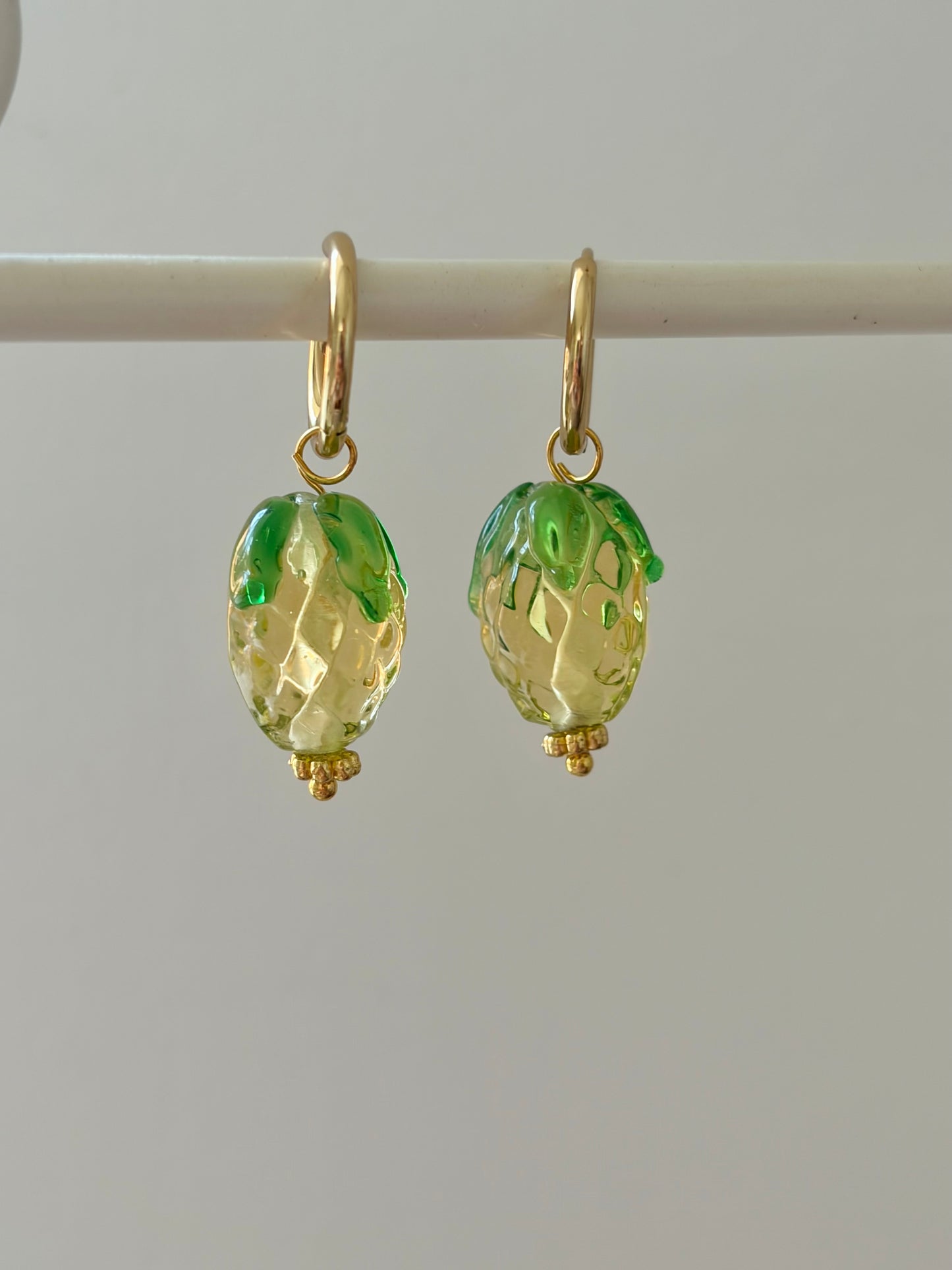 Pineapple huggie hoop earrings