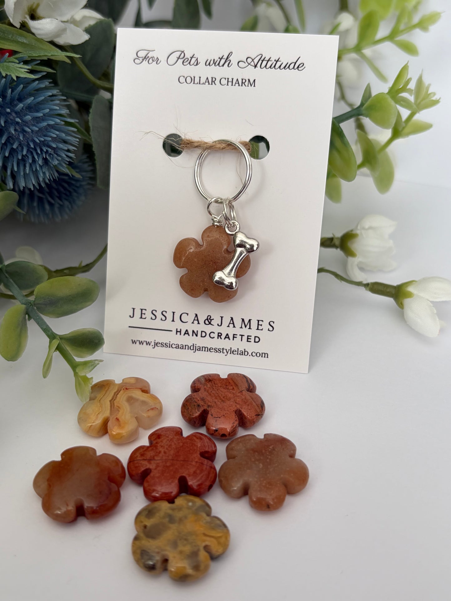 Handmade crystal collar tag uk