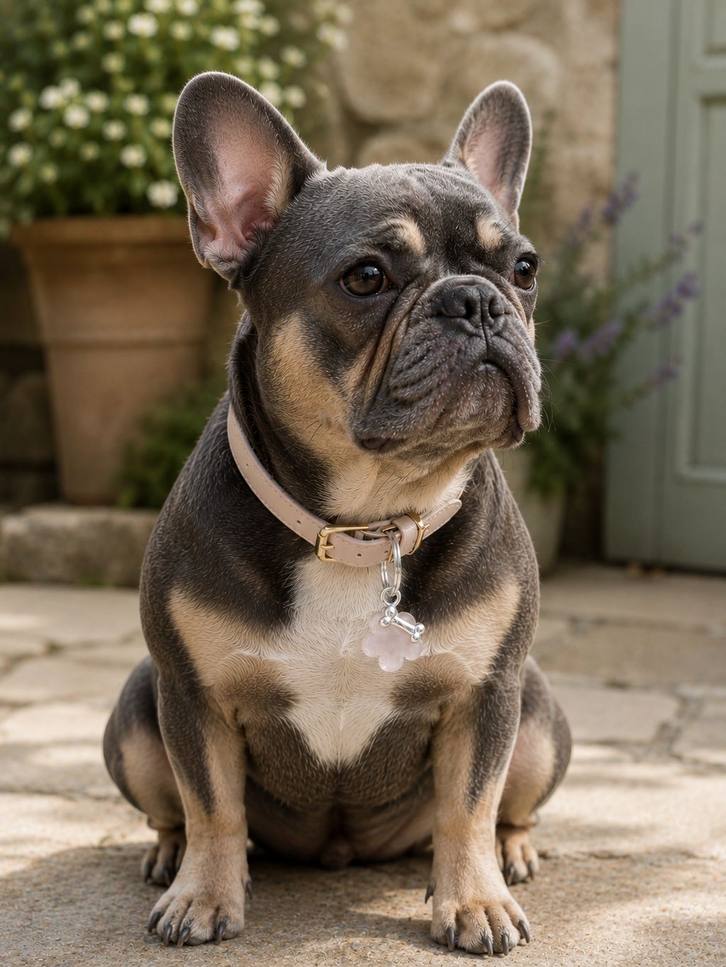 Rose Quartz dog collar charm - love and bonding stones for dogs