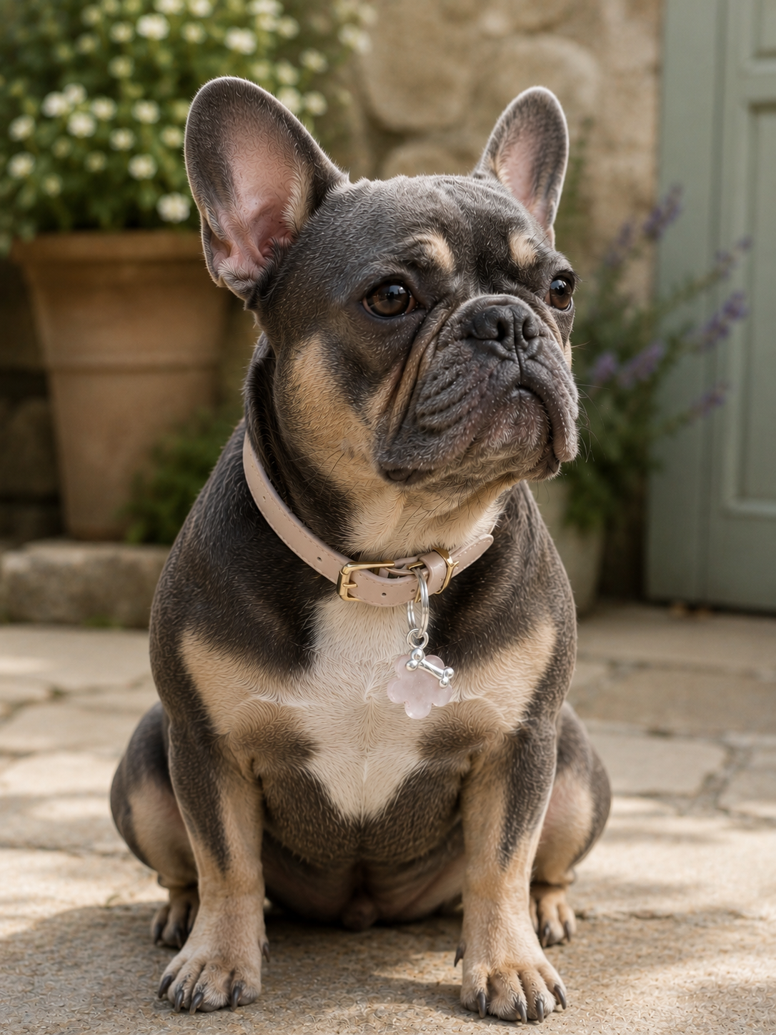 Rose Quartz dog collar charm - love and bonding stones for dogs