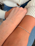 Welded bracelet kit for couples in sterling silver, styled on wrist